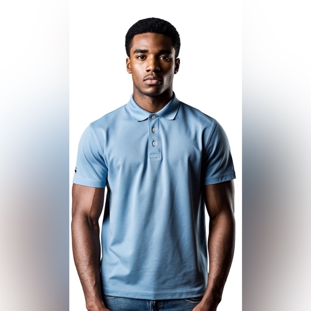Brooks Brothers Men's Polo Shirt Light Blue Performance Series Golf Stretch | S